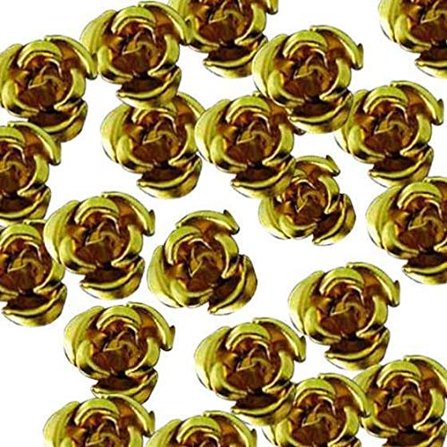 Tixqeaif 50 8mm Aluminiumperlen Aluminum Rose Perlen-Gold von Tixqeaif