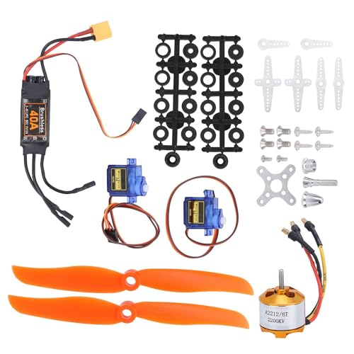 Tixqeaif Elektromotor-Kit SG90 Servo 2212 KV2200 Bürstenloser Motor 6035 Propellerteile Zubehör-Kit für RC-Flugzeugmotor von Tixqeaif