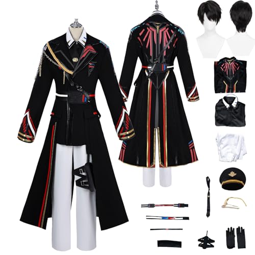 Tjlmomo Anime Caleb Pilots Schwarz Cosplay Uniform Kostüm Spiel Cosplay Outfits mit Perücke Rolle Uniform Rock Verkleidung Anzug Halloween Karneval Party Kleidung Zubehör Komplettset für Männer Tjlmomo Anime Caleb Pilots Schwarz Cosplay Uniform Kostüm Spiel Cosplay Outfits mit Perücke Rolle Uniform Rock Verkleidung Anzug Halloween Karneval Party Kleidung Zubehör Komplettset für Männer von Tjlmomo