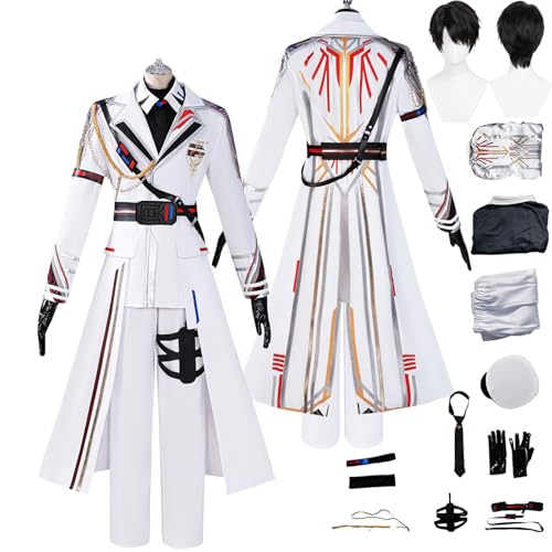 Tjlmomo Anime Caleb Pilots Weiß Cosplay Uniform Kostüm Spiel Cosplay Outfits mit Perücke Rolle Uniform Rock Verkleidung Anzug Halloween Karneval Party Kleidung Zubehör Komplettset für Männer Tjlmomo Anime Caleb Pilots Weiß Cosplay Uniform Kostüm Spiel Cosplay Outfits mit Perücke Rolle Uniform Rock Verkleidung Anzug Halloween Karneval Party Kleidung Zubehör Komplettset für Männer von Tjlmomo
