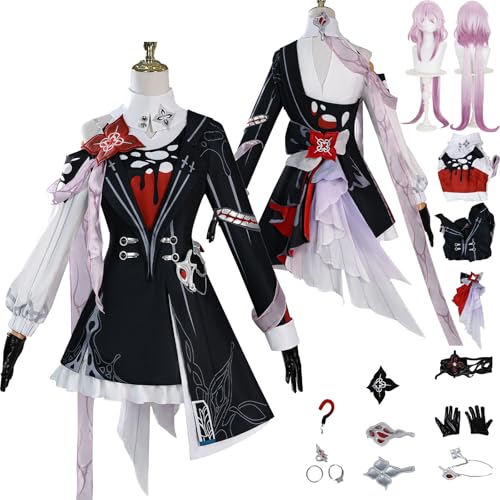 Tjlmomo Anime Evernight Cosplay Uniform Kostüm Spiel Cosplay Outfits mit Perücke Rolle Honkai Star Rail Uniform Rock Verkleidung Anzug Halloween Karneval Party Kleidung Zubehör Komplettset für Frauen Tjlmomo Anime Evernight Cosplay Uniform Kostüm Spiel Cosplay Outfits mit Perücke Rolle Honkai Star Rail Uniform Rock Verkleidung Anzug Halloween Karneval Party Kleidung Zubehör Komplettset für Frauen von Tjlmomo
