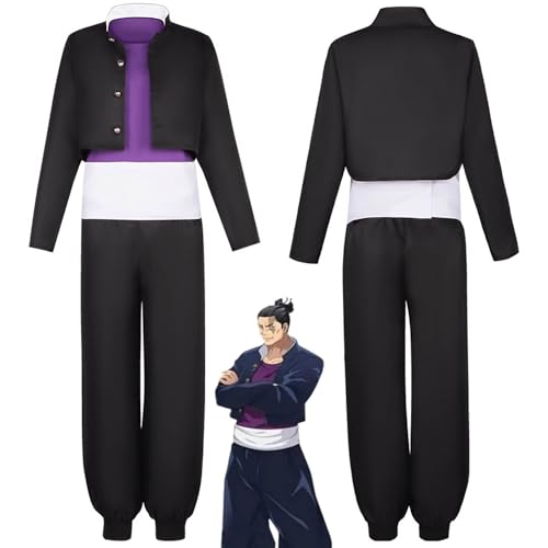 Anime Jujutsu Kaisen Todo Aoi Cosplay Kostüm Outfit Fushiguro Toji Gojo Satoru Uniform Oberteil Hose Full Set Halloween Karneval Party Dress Up Anzug für Männer Jungen (L) von Tjmiaohao