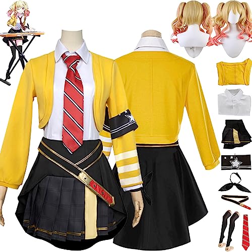 Projekt Sekai Bunte Bühne Tenma Saki Cosplay Kostüm Outfit Spiel Charakter Akiyama Mizuki Uniform Full Set Halloween Dress Up Anzug mit Perücke für Frauen Mädchen (M) von Tjmiaohao