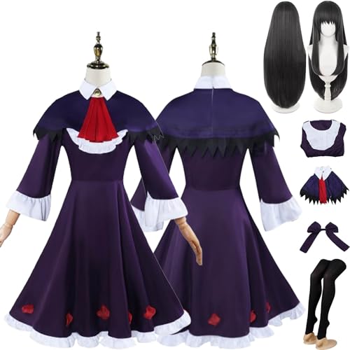 Tjmiaohao Anime Charakter Akemi Homura Cosplay Kostüm Outfit Puella Magi Madoka Magica Uniform Full Set Halloween Party Karneval Dress Up Anzug mit Perücke für Frauen Mädchen (XXXL) von Tjmiaohao