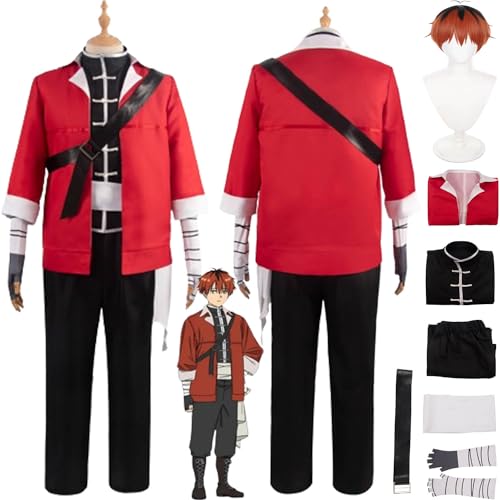 Tjmiaohao Anime Charakter Stark Cosplay Kostüm Outfit Frieren At the Funeral Uniform Mantel Full Set Halloween Party Karneval Dress Up Anzug mit Perücke für Männer Jungen (L) von Tjmiaohao