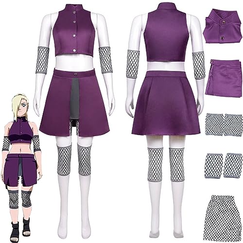 Tjmiaohao Anime Charakter Yamanaka Ino Cosplay Kostüm Outfit Rollenspiel Hyuga Hinata Lila Uniform Komplettes Set Halloween Karneval Party Dress Up Anzug für Frauen Mädchen (M) von Tjmiaohao