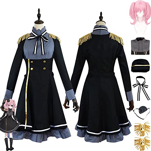 Tjmiaohao Anime Spy Classroom Annette Bouga Cosplay Kostüm Outfit Hanazono Lily Schuluniform Full Set Halloween Party Dress Up Anzug mit Hut Perücke Augenmaske für Frauen Mädchen (L) von Tjmiaohao