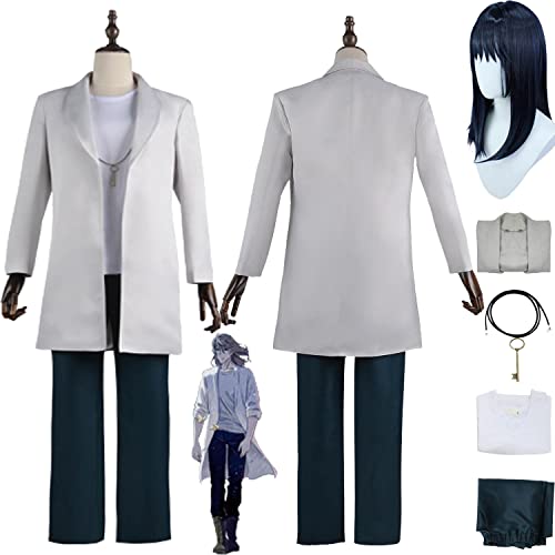 Tjmiaohao Anime Suzume No Tojimari Munakata Sota Cosplay Kostüm Outfit Iwado Suzume Uniformen Jacke Halskette Perücke Full Set Halloween Party Dress Up Anzug für Männer Jungen (L) von Tjmiaohao