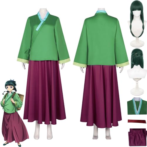 Tjmiaohao Anime The Apothecary Diaries Maomao Cosplay Kostüm Outfit Role Paly Uniform Kleider Full Set Halloween Karneval Party Dress Up Anzug mit Perücke für Frauen Mädchen (S) von Tjmiaohao