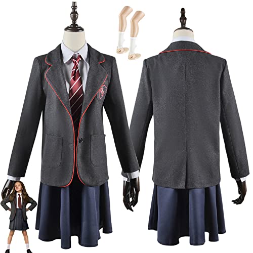 Tjmiaohao Film Matilda The Musical Cospaly Kostüm Outfit Grau Schuluniform Mantel Hemd Rock Krawatte Full Set Halloween Karneval Party Dress Up Anzug für Frauen Mädchen (M) von Tjmiaohao