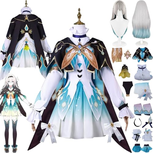 Tjmiaohao Honkai Star Rail Firefly Cosplay Kostüm Outfit Spiel Charakter Acheron Uniform Full Set Halloween Karneval Dress Up Anzug mit Perücke Kopfschmuck für Frauen Mädchen (L) von Tjmiaohao