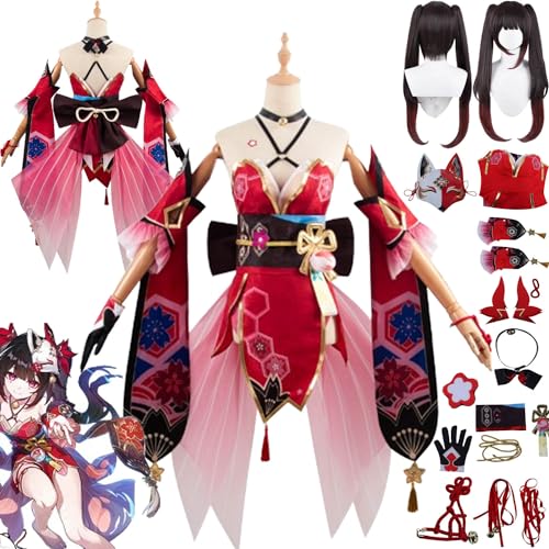 Tjmiaohao Honkai Star Rail Sparkle Cosplay Kostüm Outfit Spiel Charakter Firefly Uniform Full Set Halloween Party Dress Up Anzug mit Perücke Maske Kopfschmuck für Frauen Mädchen (S) von Tjmiaohao