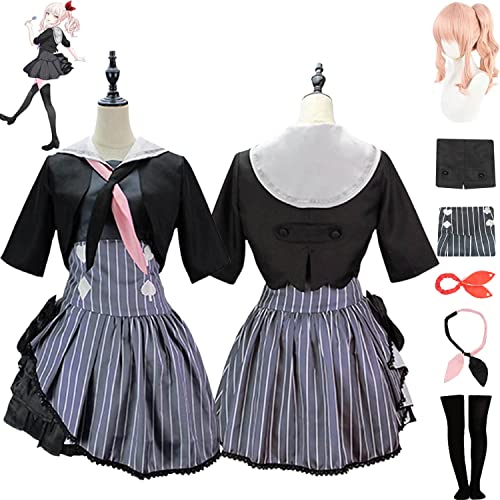 Tjmiaohao Projekt Sekai Bunte Bühne Akiyama Mizuki Cosplay Kostüm Outfit Spiel Charakter Uniform Full Set Halloween Dress Up Anzug mit Kopfschmuck Perücke für Frauen Mädchen (L) von Tjmiaohao