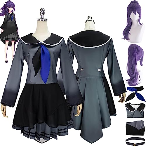 Tjmiaohao Projekt Sekai Bunte Bühne Asahina Mafuyu Cosplay Kostüm Outfit Spielfigur Akiyama Mizuki Uniform Komplettes Set Halloween Dress Up Anzug mit Perücke für Frauen Mädchen (XXL) von Tjmiaohao