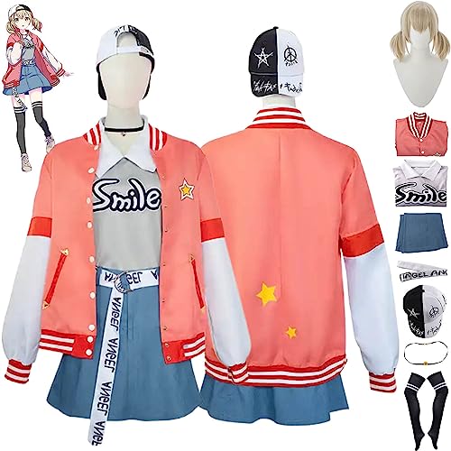 Tjmiaohao Projekt Sekai Bunte Bühne Azusawa Kohane Cosplay Kostüm Outfit Spielfigur Ootori Emu Uniform Komplettset Halloween Dress Up Anzug mit Hut Perücke für Frauen Mädchen (S) von Tjmiaohao