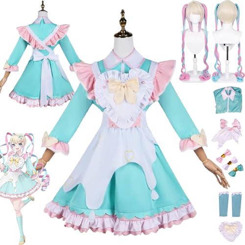 Tjmiaohao Spiel Needy Girl Overdose KAngel Maid Cosplay Kostüm Outfit Ame Chan Uniform Komplettes Set Halloween Party Dress Up Anzug mit Perücke Kopfschmuck für Frauen Mädchen (XXL) von Tjmiaohao