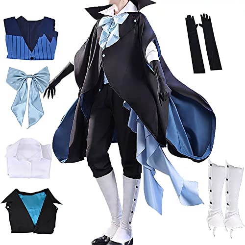 Tkieio Vanitas Cosplay-Kostüm, Fallstudie von Vanitas, Cosplay, Vanitas-Outfit, Uniform, komplettes Set, Halloween-Party (schwarz-blau, Größe M) von Tkieio