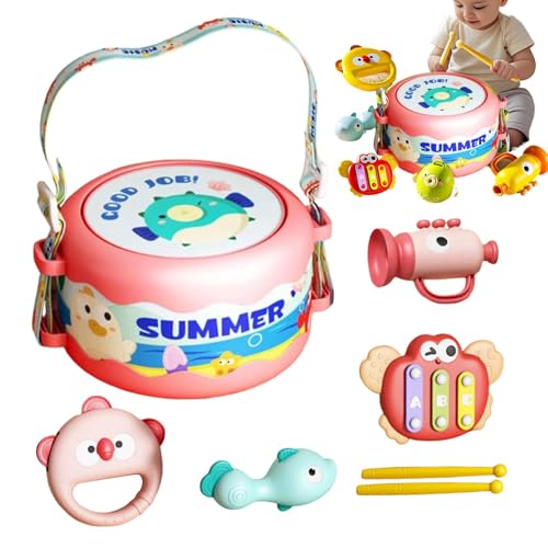 Tktouci Childrens Drum Percussion Music Instrument, Musikspielzeug für - 6 Stücke pädagogische Kinder Drum | Vorschule Musiktikspielzeug zum Geburtstag Neujahr Weihnachten Ostern von Tktouci