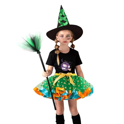 Tktouci Halloween-Rock für Kinder | 3-teiliges Kostüm für Halloween | Hexenrock für Frauen Halloween, Halloween-Kostümrock, Mädchenkostüme und Accessoires für Prinzessin von Tktouci