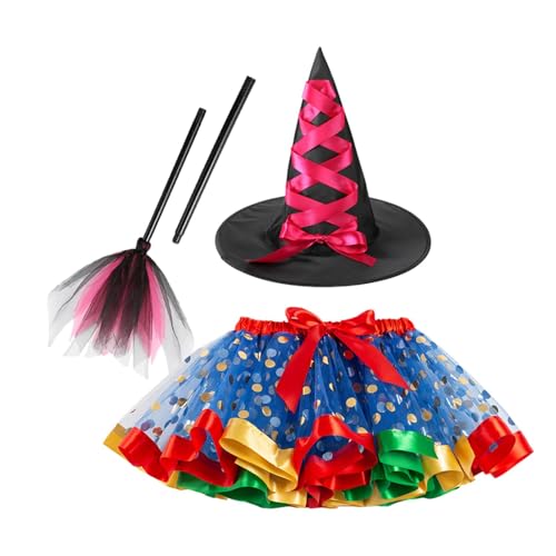 Tktouci Halloween-Rock für Kinder | Kostüm Dress Up 3 Stück - Hexenrock für Frauen Halloween, Halloween-Kostümrock, Mädchenkostüme und Accessoires für Prinzessin von Tktouci