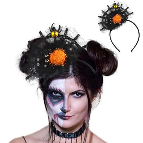 Tktouci Halloween Spinnennetz Stirnband,Spinnen Haarreif | Festival-Kopfschmuck, glänzender Haarreifen mit Spinne,Kostüm-Kopfbedeckung, Spinnen-Kopfbedeckung, leicht, für Damen und Mädchen von Tktouci