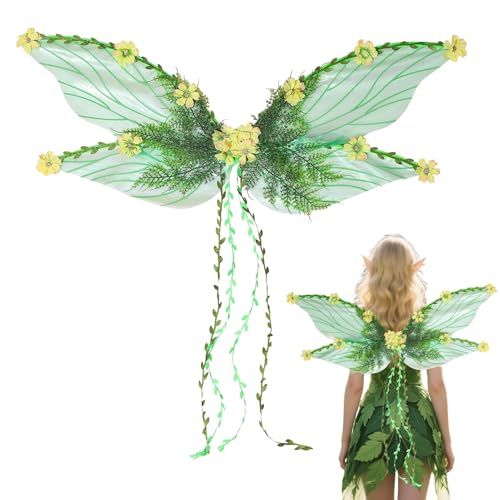 Tktouci Kinder Elfenflügel - Schmetterlingsflügel Mit 3D Blumen Und Blättern,Kreatives Zubehör für Verkleidung als Fee zu Karneval Halloween Tktouci Kinder Elfenflügel - Schmetterlingsflügel Mit 3D Blumen Und Blättern,Kreatives Zubehör für Verkleidung als Fee zu Karneval Halloween von Tktouci
