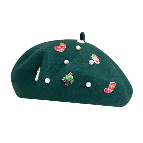 Tkukkwr Niedliche Weihnachtsmütze, Unisex, mit Dekoration, Perlen, süße Wolle, Künstler-Beanies, Hüte, Urlaub, Weihnachtsmützen für Neujahr, festliche Party, bunte Weihnachtsmützen für Urlaub, warmer von Tkukkwr