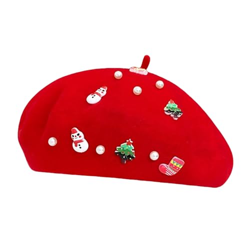 Tkukkwr Niedliche Weihnachtsmütze, Unisex, mit Dekoration, Perlen, süße Wolle, Künstler-Beanies, Hüte, Urlaub, Weihnachtsmützen für Neujahr, festliche Party, bunte Weihnachtsmützen für Urlaub, warmer von Tkukkwr