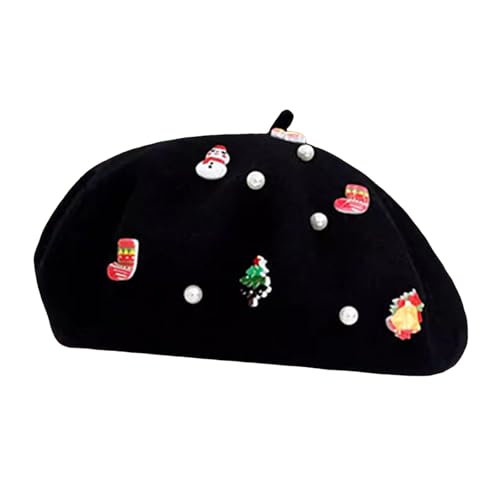 Tkukkwr Niedliche Weihnachtsmütze, Unisex, mit Dekoration, Perlen, süße Wolle, Künstler-Beanies, Hüte, Urlaub, Weihnachtsmützen für Neujahr, festliche Party, bunte Weihnachtsmützen für Urlaub, warmer von Tkukkwr