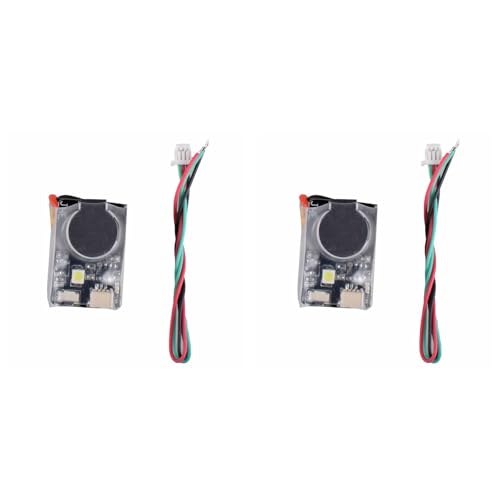 Tlily 2X JHE42B Finder Summer 110DB Dezibel Auto Alarm Hohe Helligkeit LED Licht mit Batterie Sucher für FPV Rennen Drone Flugt Kontrolleur von Tlily