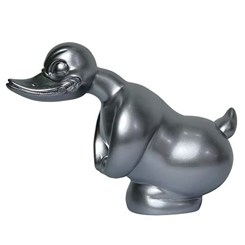 Tlilyy Angry Duck Auto-KüHlerfigur Auto-Fronthauben-Aufkleber Auto-Armaturenbrett-Dekor Ente DekorationszubehöR, Silber von Tlilyy