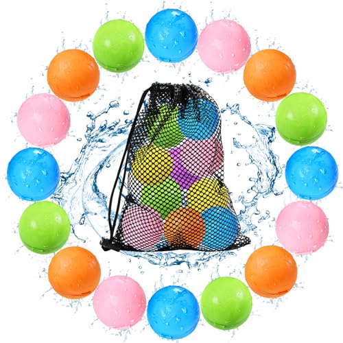 Wiederverwendbare Wasserballons, Sommerspielzeug, Wasserspielzeug für Jungen und Mädchen, Außenpool, Strandspielzeug für Kinder, Wasserspiele, Spielzeug, selbstdichtender Wasserspritzball (16 Stück) von Tlitlimom