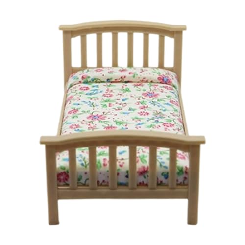 Tmboryuu 1/12 Puppenhaus Einzelbett Mit Blumendruck Bettwäsche Hölzernen Minaturen Bett Schlafzimmer Szene Display Accessoires Möbel Holz Puppenhaus Accessoires Tmboryuu 1/12 Puppenhaus Einzelbett Mit Blumendruck Bettwäsche Hölzernen Minaturen Bett Schlafzimmer Szene Display Accessoires Möbel Holz Puppenhaus Accessoires von Tmboryuu
