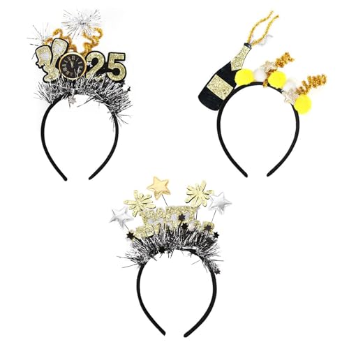 Tmboryuu Glitzer Stirnband 2025 Foto Requisiten Lustige Stirnbandparty Blingbling Karaoke Party Hair Hoop Tinsel Für Die Weihnachtsbühne von Tmboryuu