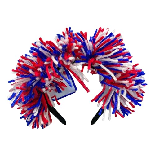 Tmboryuu US Pompoms Stirnband Für Paraden Sammeln Patriotische Haarhoop Party Requisiten Festival Feier Accessoire Haarband von Tmboryuu