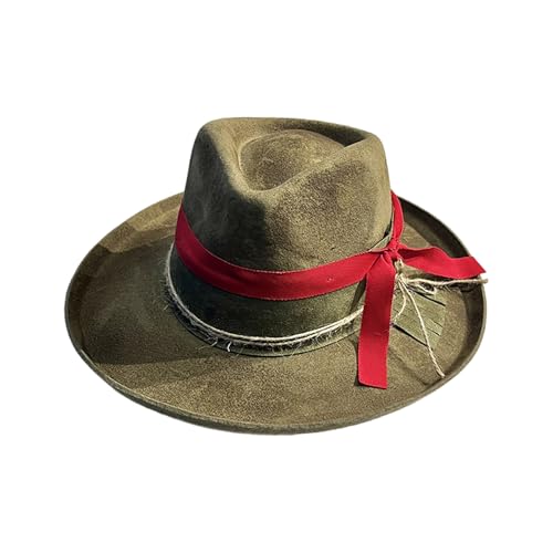 Tmboryuu Vintage Ribbon Belt Cosplay Kostüm Panama Hat Bühnenbühne Dancing Erwachsener Winter Warmer Wollhut Alle Passend von Tmboryuu