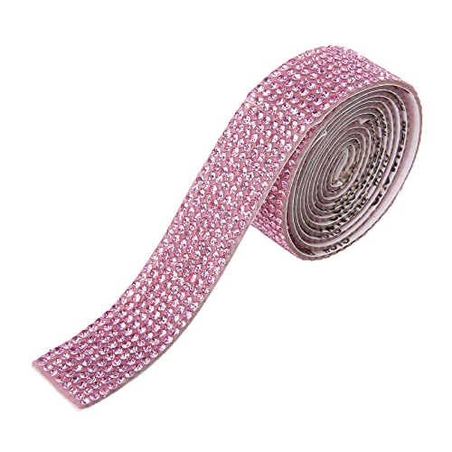 Strass-DIY-Kristallkleber, Glitzerband, Selbstdiamant-Aufkleber Dekoration Handwerk Dekoration Auto, Edelsteine, Strass, Kristall-Foto-Requisiten Kristall-Strass-Diamantband, DIY (pink D, One Size) von Tmianya