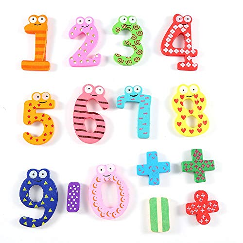 15 Packs/lot Nette Holz Kühlschrankmagnet für Kinder, Mathematik Arithmetische Zahlen Buchstaben Lernen Lernspielzeug für Kind Jungen Mädchen von Tnfeeon