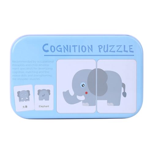 Baby Lernkarten, 16 Paare von passenden Puzzles Kognitive Karten Intelligenz Spielzeug für Kleinkinder(Tiere) von Tnfeeon