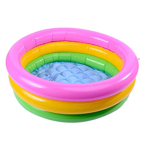 Drei Ring Regenbogen Faltbare Aufblasbare Schwimmwanne Spielzeug Runden Pool Baby Wasserdichte Spielhaus Sand Tisch Angeln Spielzeug Kleinkinder Dusche Badewanne für Kinder Kinder(60cm) von Tnfeeon