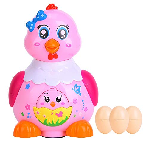 Kinder Spielzeug kleine Henne Legen Eier elektronische lustige Huhn Legen Eier pädagogisches Spielzeug mit bunten Unterhaltungsmusik Geburtstagsgeschenk für Baby Kinder(Rosa) von Tnfeeon