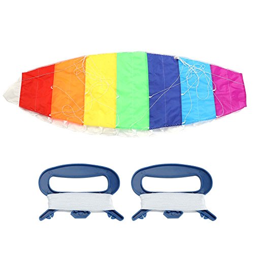 Regenbogen Sport Drachen, 1.4m Software Helle Farbe Dual Line Stunt Power Sport Drachen Outdoor Seaside Beach Toy(1.4 m) von Tnfeeon