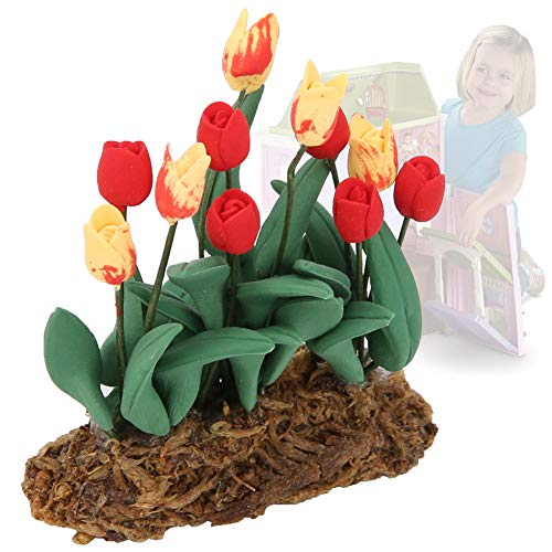 Tnfeeon 1:12 Miniatur Puppenhaus Tulpe Blume Pflanze Bonsai Puppenhaus Tulpe Blume Balkon Wohnzimmer Garten Zubehör Spielzeug von Tnfeeon