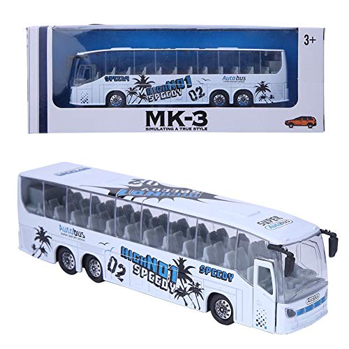 Tnfeeon 1:50 Simulation Pull-Back Alloy Bus Toy, Simuliertes Busfahrzeug aus Aluminiumdruckguss Modellspielzeug mit Unterhaltungsmusik für Kinder Kinder Mädchen(Weiß) von Tnfeeon