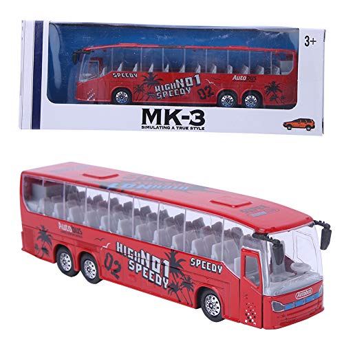 Tnfeeon 1:50 Simulation Pull-Back Alloy Bus Toy, Simuliertes Busfahrzeug aus Aluminiumdruckguss Modellspielzeug mit Unterhaltungsmusik für Kinder Kinder Mädchen(rot) von Tnfeeon