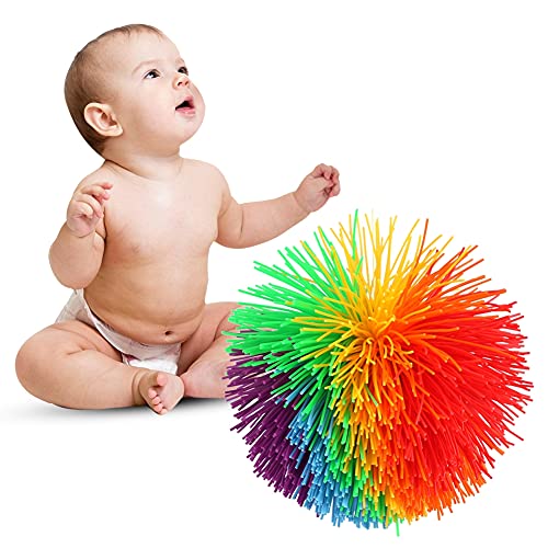 Monkey Stringy Balls, Weiche aktive sensorische Stressbälle Fun Toys Silikon Stressabbau Regenbogen Buntes sensorisches Spielzeug von Tnfeeon