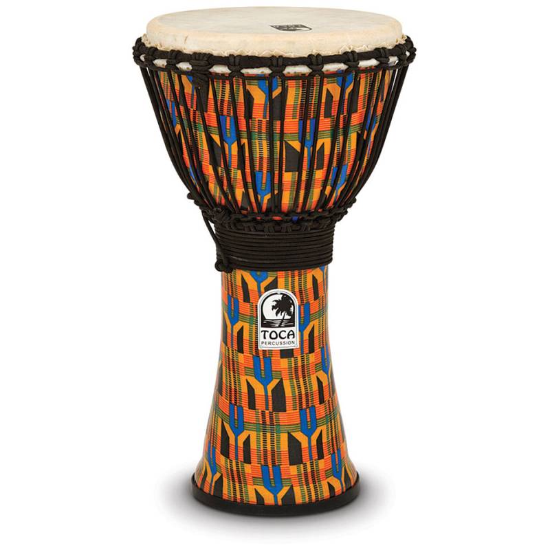 Toca Percussion Freestyle Rope Tuned 10" Kente Cloth Djembe SFDJ-1 von Toca Percussion