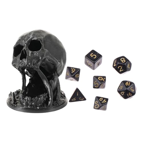 Gedruckter Totenkopf Würfelturm | Random 7 Teiliges D20 Würfelturm Set | Halloween Tischspiel SkeletonDice Roller Tower | Hohle Zombie Schädel Würfelturm Brettspiele Halloween Heimdekoration von TocaFeank