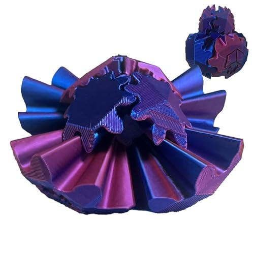 3D Gedruckter Zahnradball | Gear Sphere Spinner Fidget Toy | Steampunk Gear Fidgets Cube Sensorisches Spielzeug | Reise Würfel Spielzeug Stressball für Kinder und Erwachsene von TocaFeank