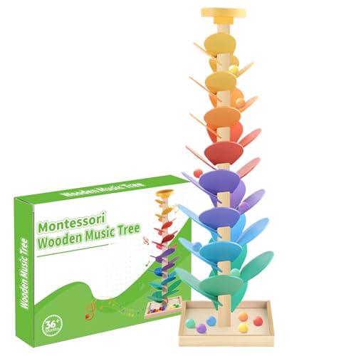 Ball Drop Toy | Sound Tree | Holz Marmor Run Track Game | Rainbow Musical Tree Kit mit Marmorball | Pädagogischer Lernball -Kugelturm für und Mädchen Ball Drop Toy | Sound Tree | Holz Marmor Run Track Game | Rainbow Musical Tree Kit mit Marmorball | Pädagogischer Lernball -Kugelturm für und Mädchen von TocaFeank